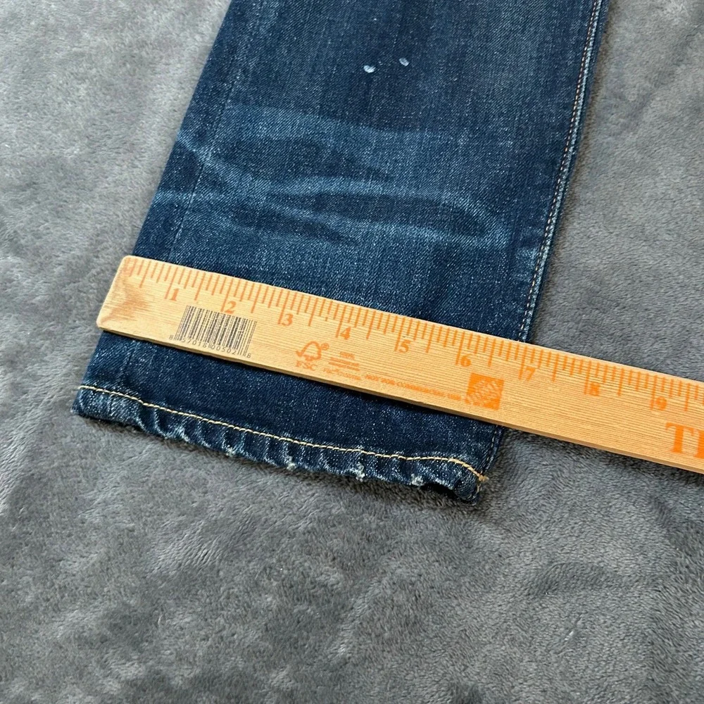 Polo Ralph Lauren Sullivan Slim Jeans Mens 34x34 Blue Distressed Paint Splatter